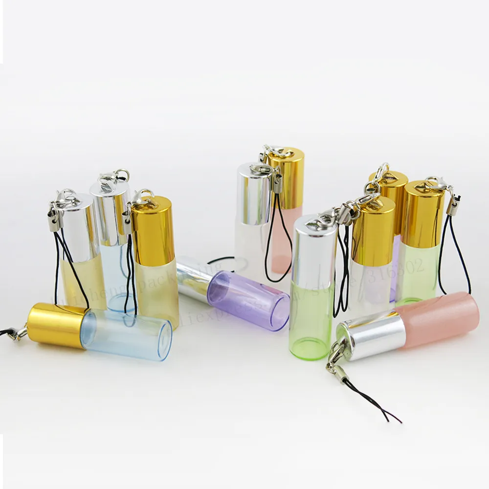 

100 X 5ml roll on roller bottles for essential oils roll-on refillable perfume bottle deodorant containers with black lid