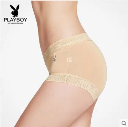 Playboy женский треугольник спортивный летний лед шелк сплошной цвет сексуальные кружева боковая Талия Трусики женский треугольник тонкий