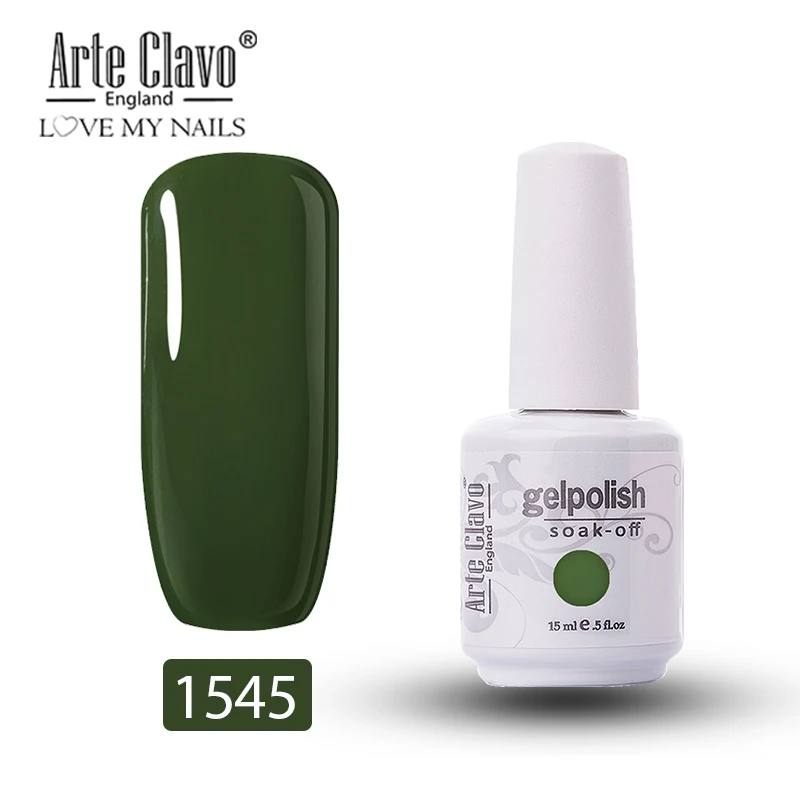 Arte Clavo Гель-лак для ногтей Светодиодный УФ-гель для ногтей для нейл-арта Гибридный 244 цветов Полупостоянный Гель-лак для ногтей праймер для маникюра - Цвет: 1545