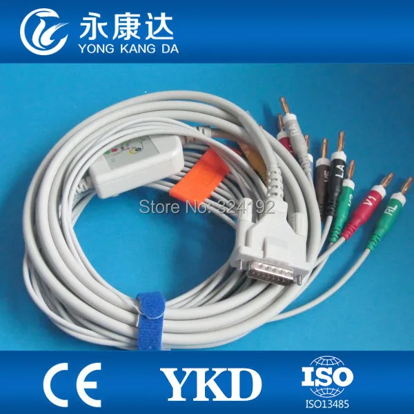 ECG кабель 10 leadwires Bnanan 4 0 AHA 10k ohm Сопротивление для Schiller|cable for|cable 4cable c |
