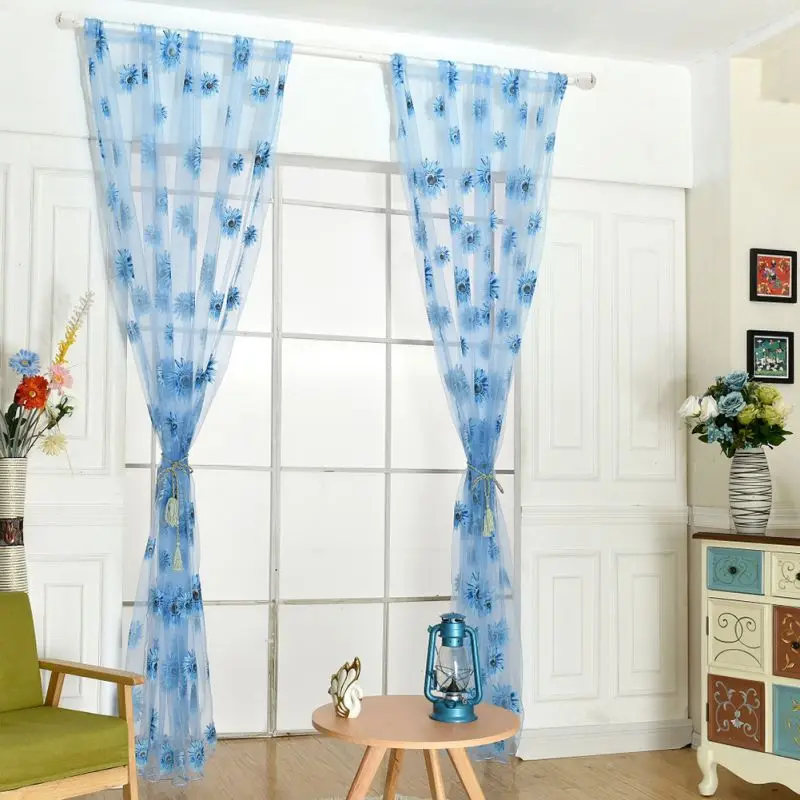 

New Window Screening Tulle Leaf Nature Modern Curtains For Living Room Chinese Sheer Curtain Floral Print Curtains