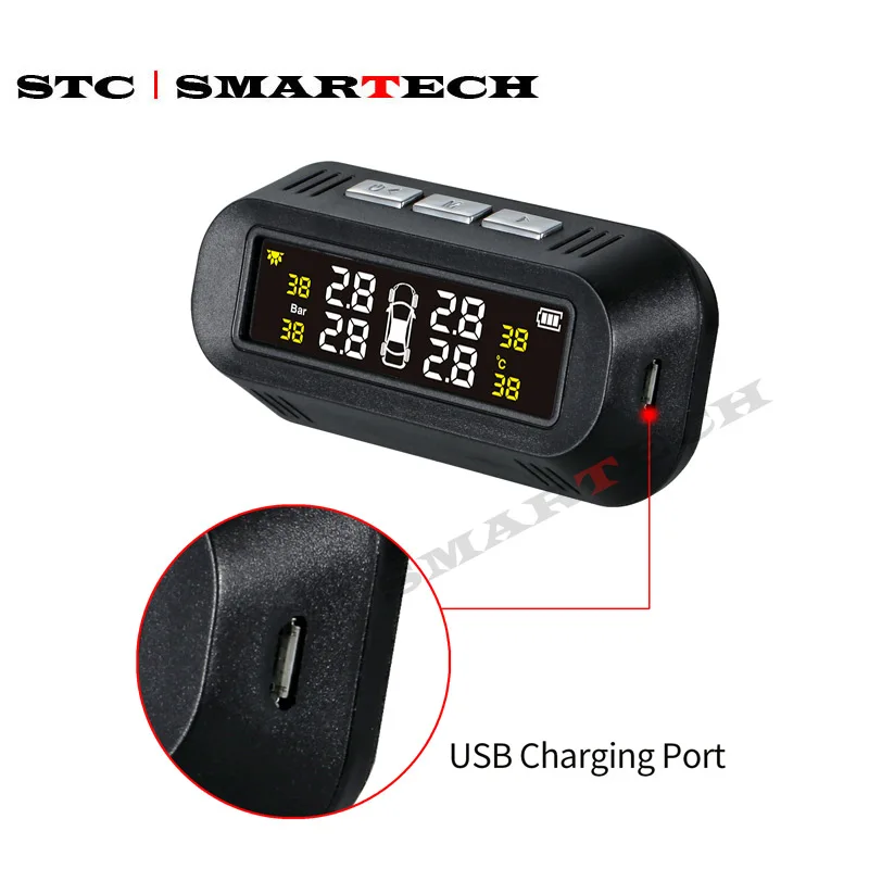 SMARTECH Solar Car tpms система контроля давления в шинах датчик с ЖК дисплеем
