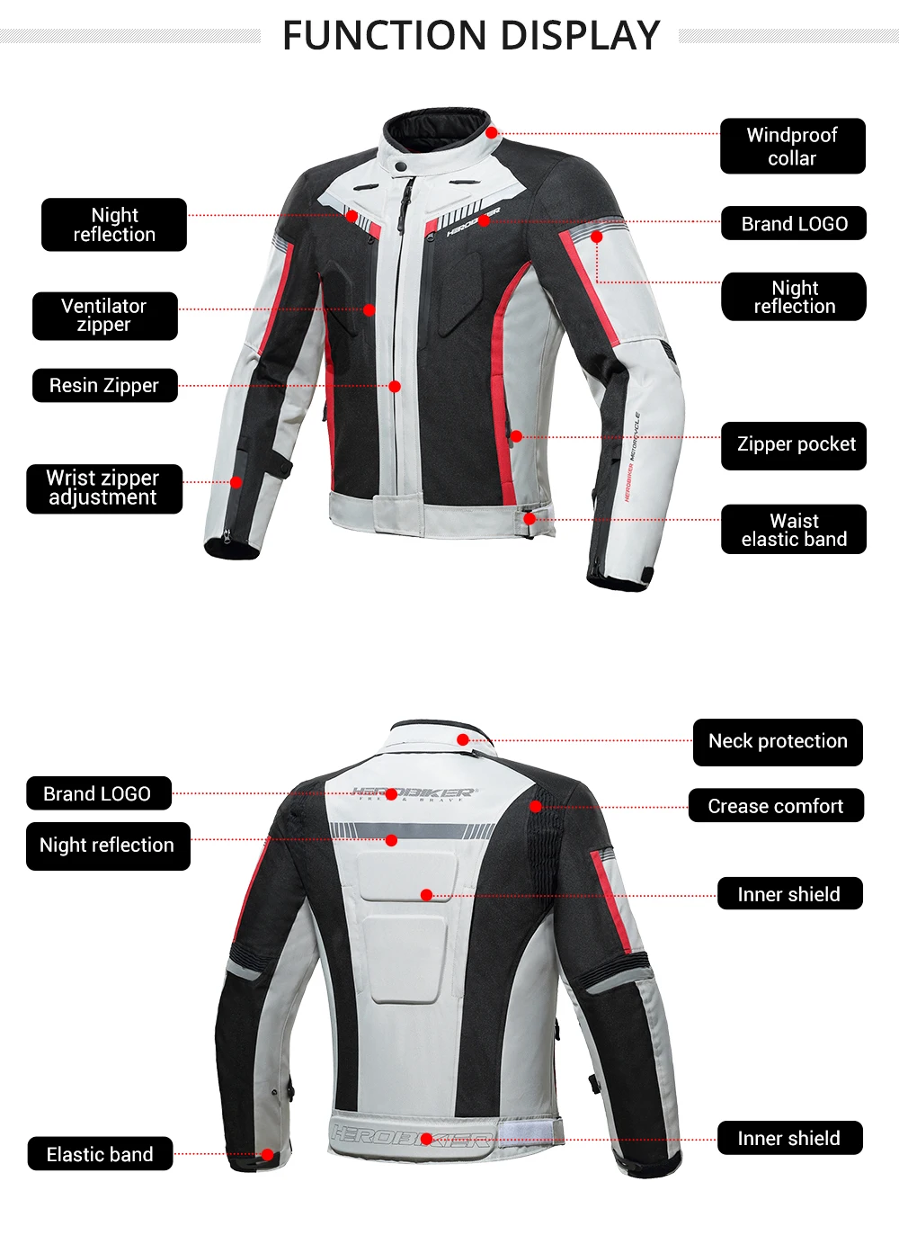 HEROBIKER мотоциклетная куртка Защитное снаряжение водонепроницаемая мотоциклетная куртка мужская одежда для мотокросса мотоциклетный костюм с 5 протекторами