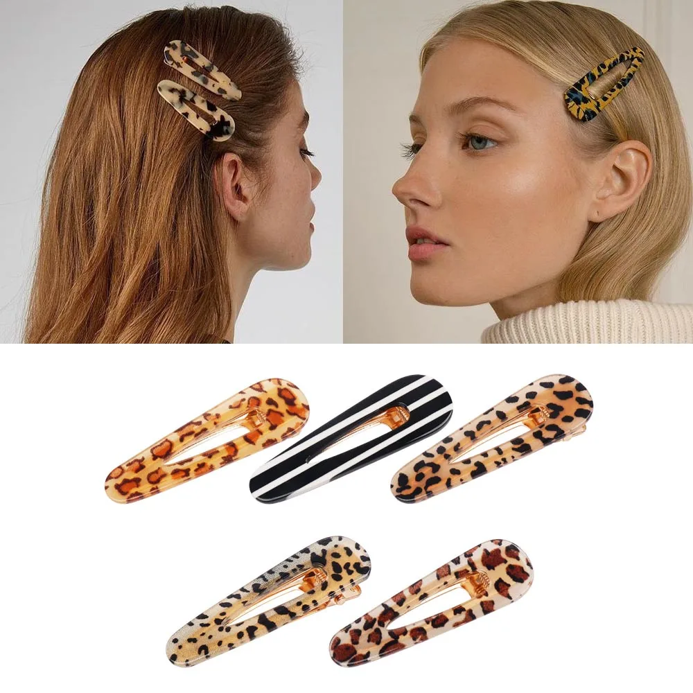 

Аксессуары для волос женские винтажные леопардовые заколки для волос полые геометрические капли воды уксусная кислота шпилька прямоуголь...