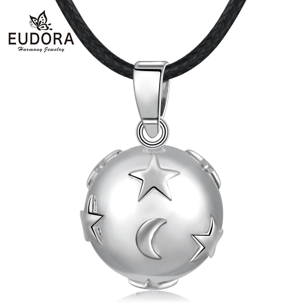 Eudora Star Moon Print Baby Chime Angel Caller Pregnant Bola Muscial Sound Harmony Ball Pendant Necklace Jewelry For Pregnancy