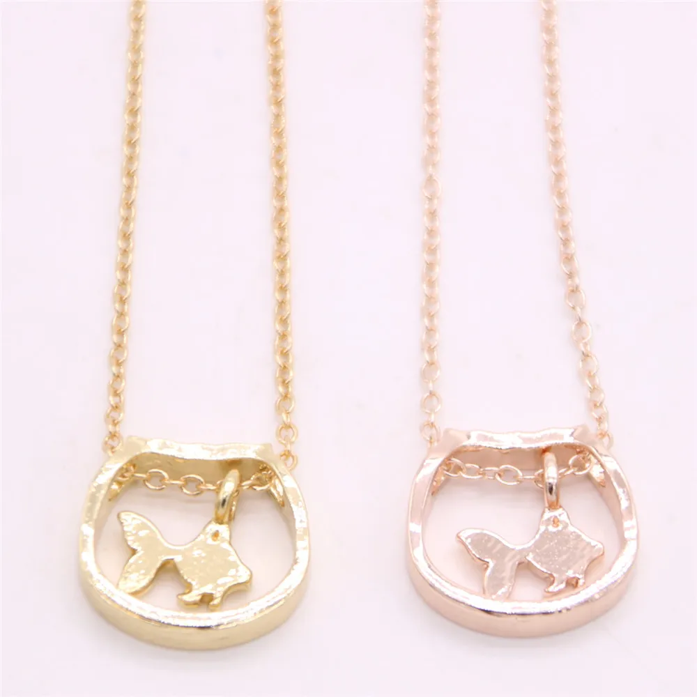 Hot fish and tank pendant necklace Child interest designed for women | Украшения и аксессуары