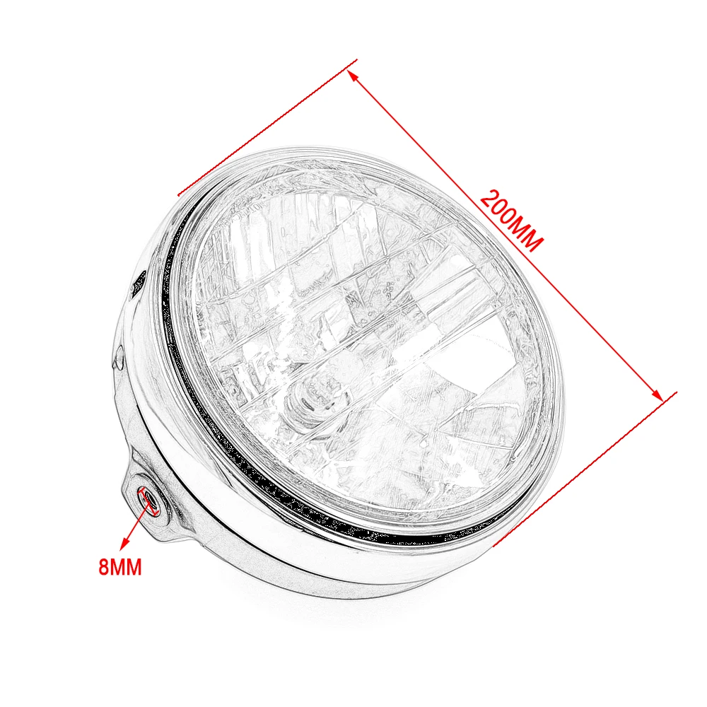 Настраиваемая Передняя мотоциклетная круглая хромированная галогенная фара для