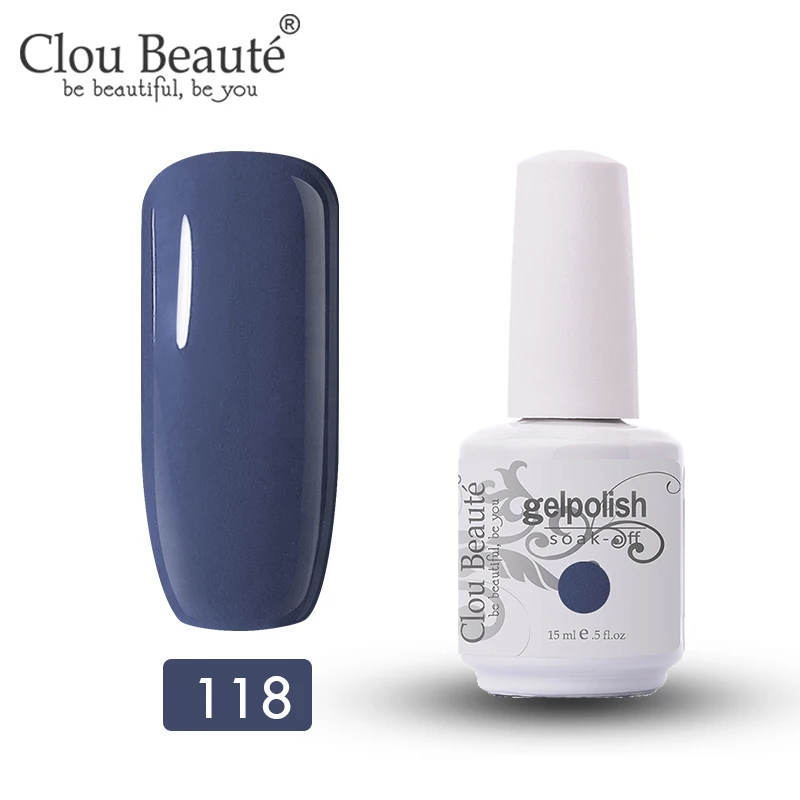 Clou Beaute 244 цветов Гель-лак для ногтей 15 мл полуперманентный УФ-гель лак Гибридный гвоздь искусство Off Белый Бежевый обнаженный дизайн ногтей - Цвет: 11118
