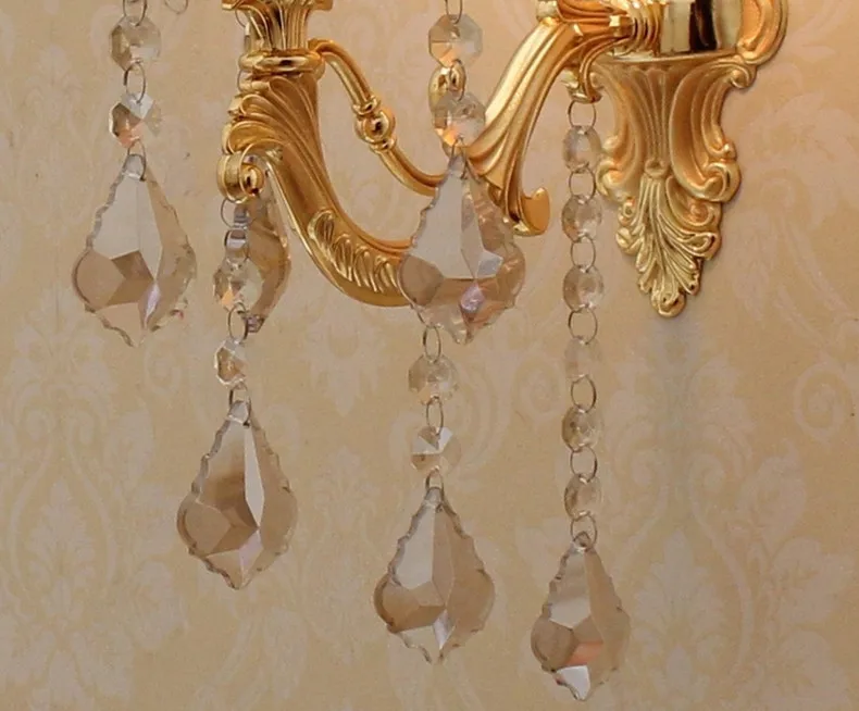 Домашний настенный светильник с золотым кристаллом 1 шт. винтажное светодиодное