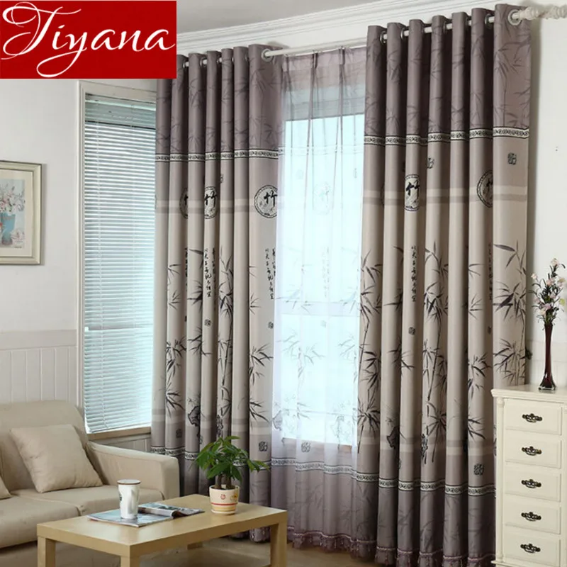 Бамбуковые занавески с принтом Вуаль Окно спальня тюль для гостиной китайские s