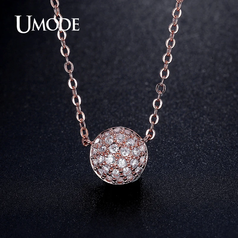 Женское ниспадающее ожерелье UMODE изящное на шею с кубическим микро цирконием