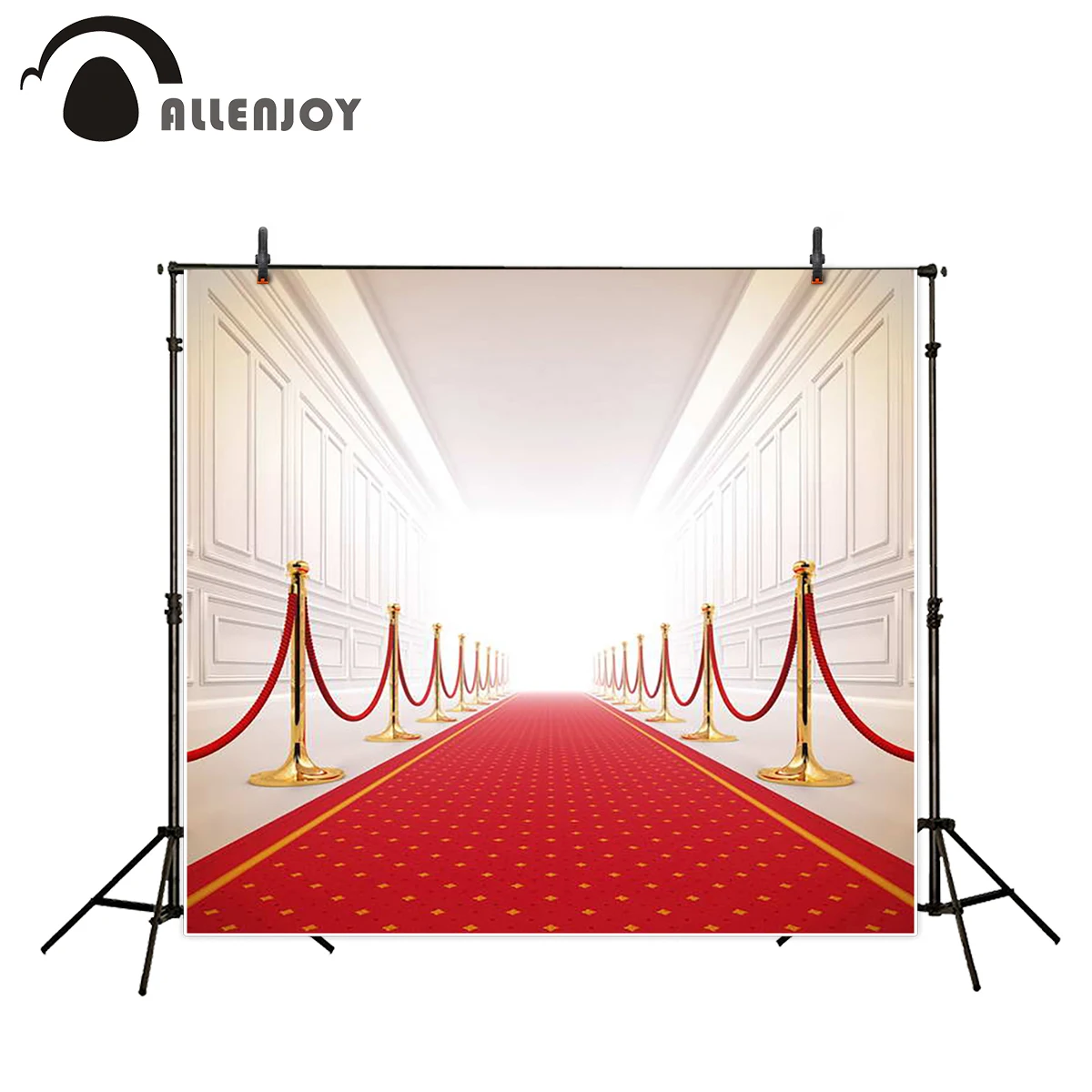 

Фон для фотосъемки Allenjoy с изображением красной ковровой дорожки и белой кирпичной стены