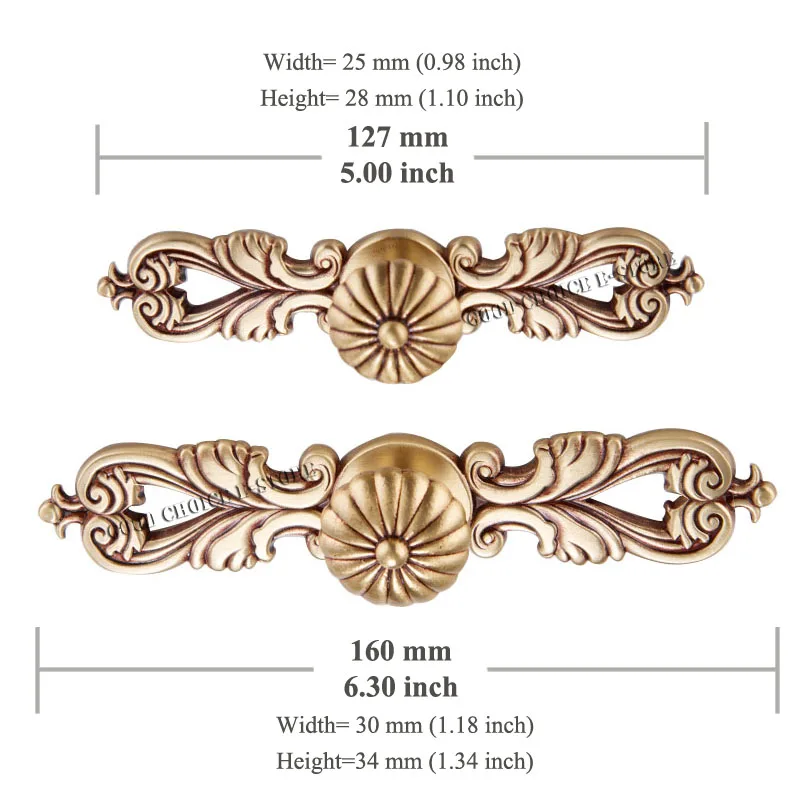 Твердые Медь Европейский бронзовые для выдвижных шкафчиков шкаф дверные ручки