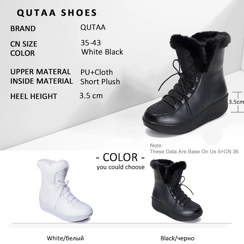 Женские ботильоны на шнуровке QUTAA черные повседневные ботинки с круглым носком