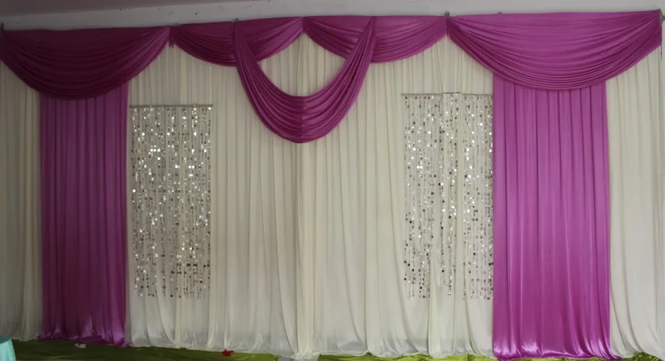 3 м * 6 фиолетовый ледяной шелк свадебный фон занавески свадебные декорации