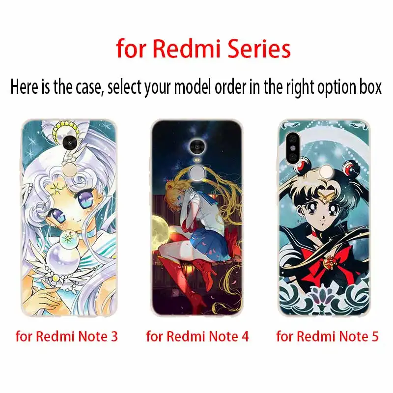 Милый мягкий чехол с Сейлор Мун fanart для Xiaomi Redmi 9A 8A 7A Note 10 9 8 7 Pro Max 10S 9S 8T роскошный