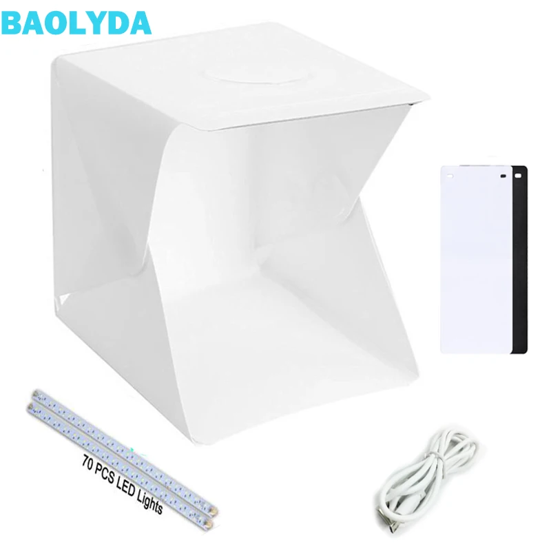 Baolyda LED/фото Лайтбокс для фотографии мини складной лайтбокс 40*40 портативный