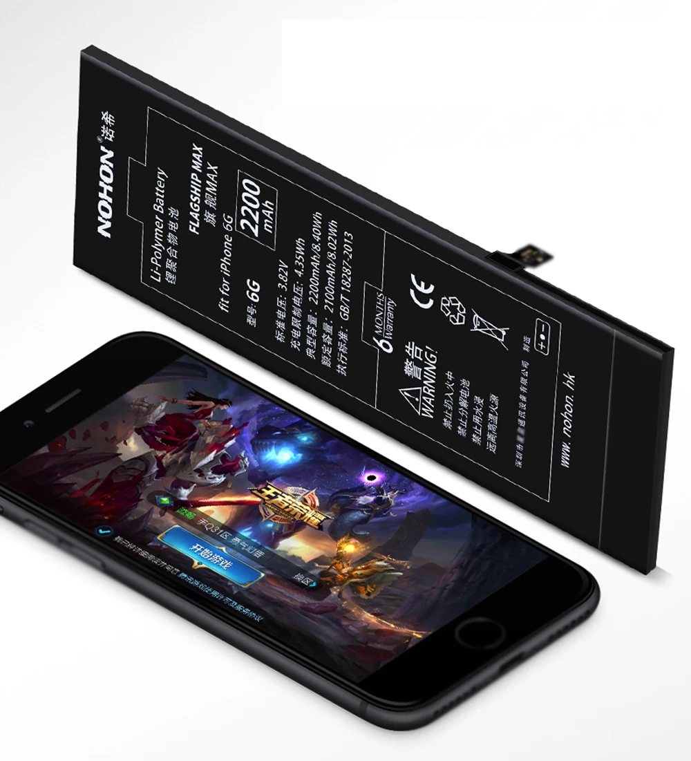 Nohon 2200 мАч батарея для iPhone 6 6G i6 Apple iPhone6 встроенные литий-полимерные аккумуляторы с бесплатными инструментами для Apple iPhone 6 батарея