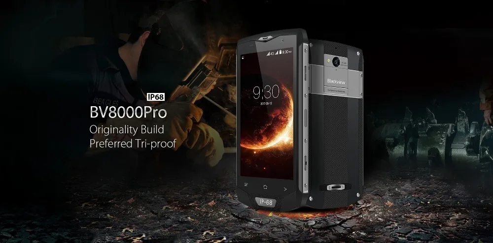 Blackview BV8000 Pro IP68 водонепроницаемый ударопрочный мобильный телефон 5," MTK6757V Восьмиядерный Android 7,0 6 Гб ram 64 Гб rom 4G смартфон