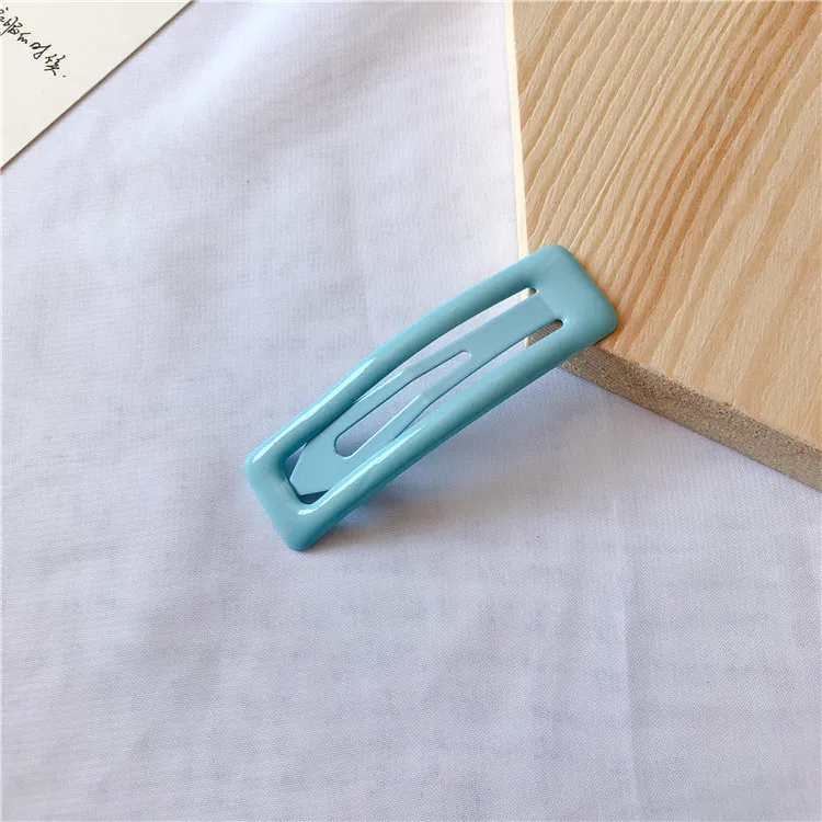 light blue Цвет Квадратные, карамельные заколки для волос сплав девушка шпилька Лето Мультяшные волосы аксессуары BB клип с модным принтом заколки - Цвет: light blue