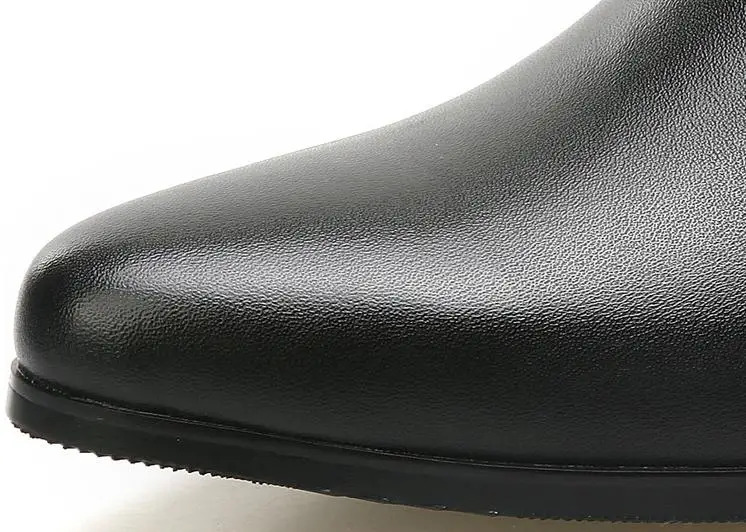 Новые модные мужские туфли на высоком каблуке из натуральной кожи деловые