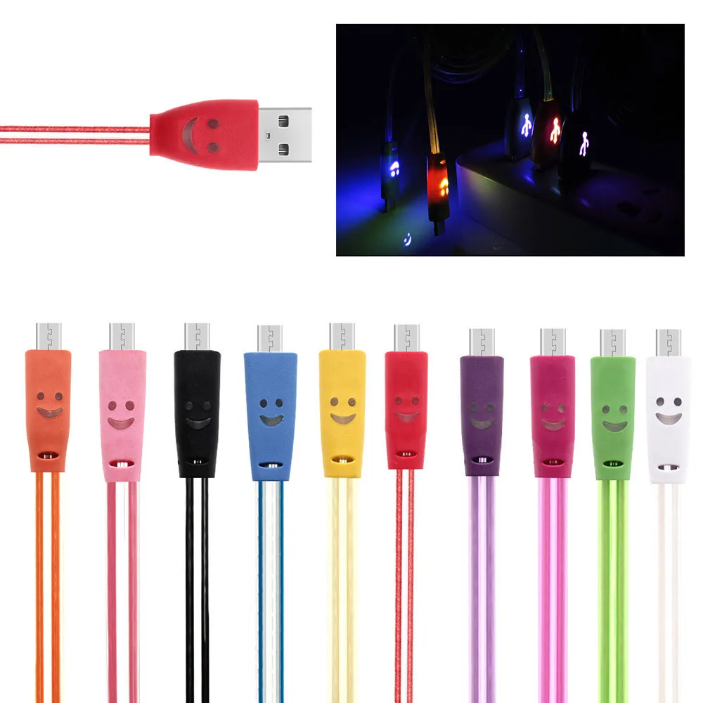 EPULA 1 м микро USB кабель для телефона цветной градиент светодиодный зарядки данных