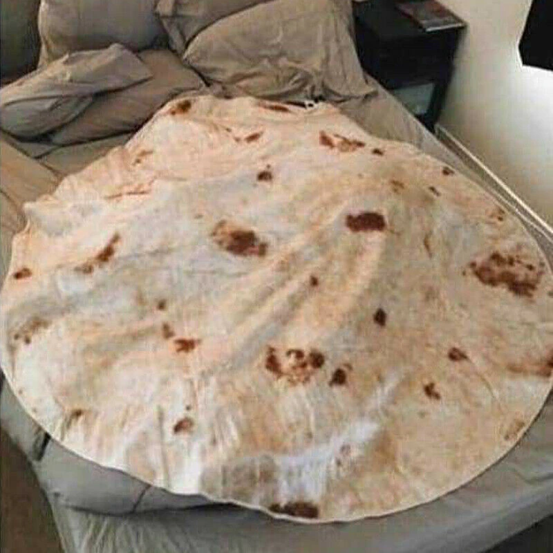 Одеяло Burrito мягкое флисовое покрывало с текстурой тортильи супермягкое для