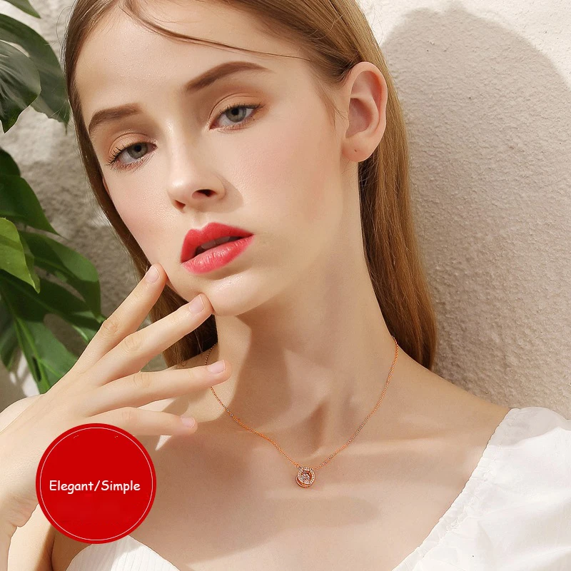 Ожерелье с кулоном из серебра 925 пробы фианитом|Ожерелья подвеской| |