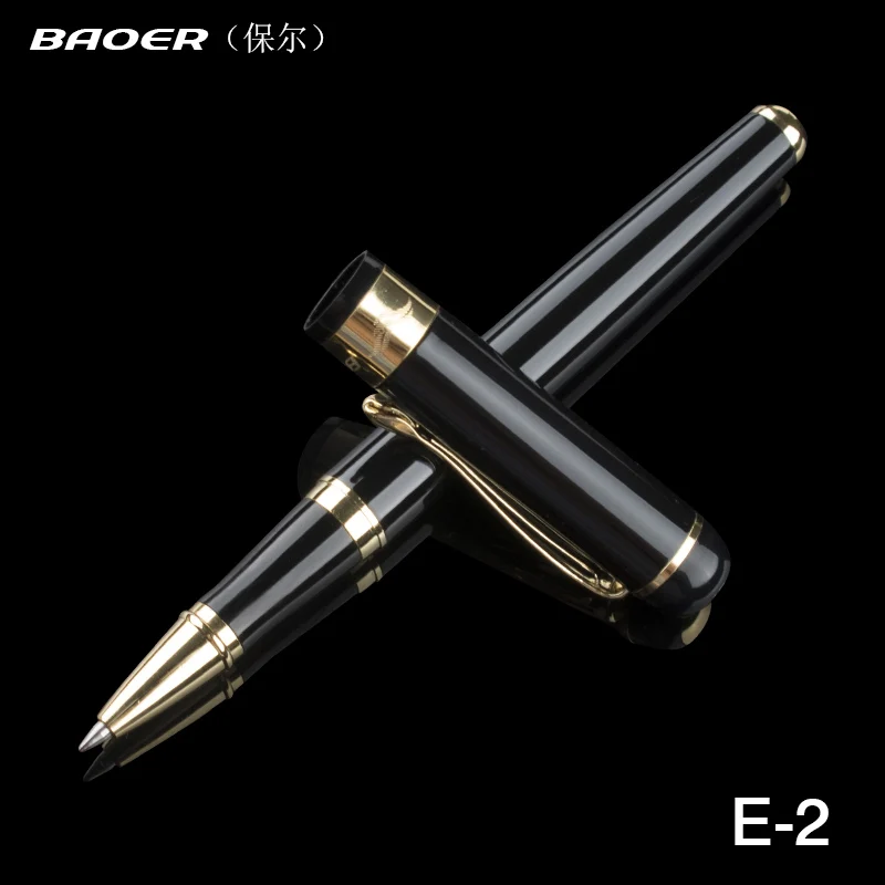 Высококачественная Золотая Зажимная матовая черная шариковая ручка Baoer 0 5 мм
