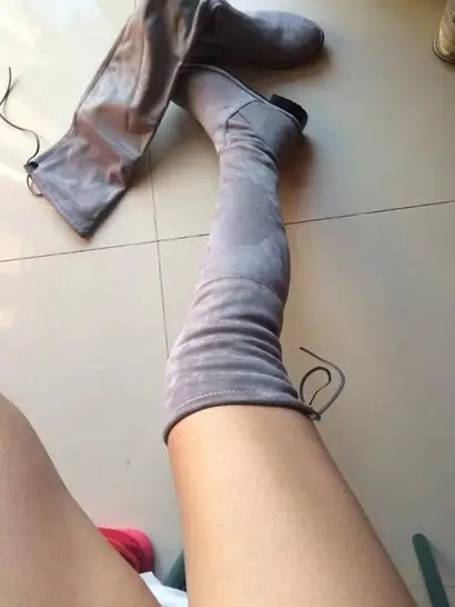 Сапоги выше колена lowland замшевые сапоги до бедра винного черного серого цвета