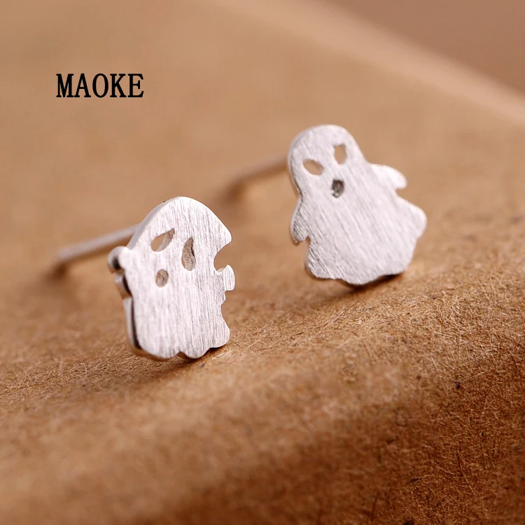Promotions Creative Cartoon Ghost Brushed 925 SV Ear Studs Fashion Jewelry for Women's Gifts | Украшения и аксессуары