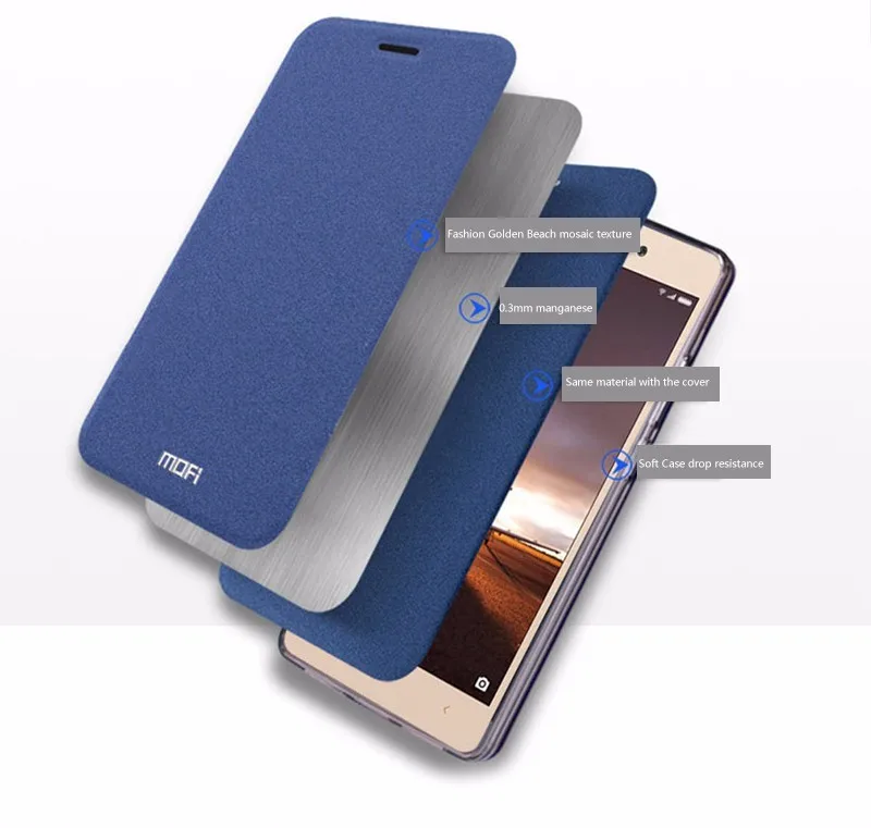 Mofi роскошный кожаный чехол-книжка для xiaomi redmi 3s redmi 3 pro redmi 3 S funda
