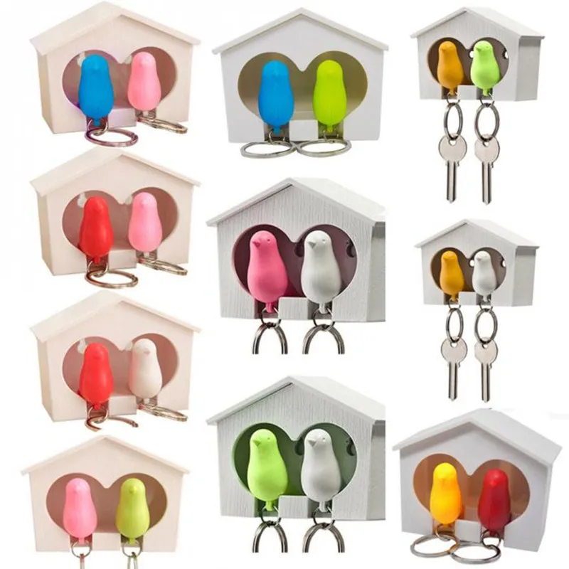 Hot Set 2 Bird Keychain + House Nest Whistle Key Holder Chain Ring Keyholder Keyring Hanger Rack | Украшения и аксессуары