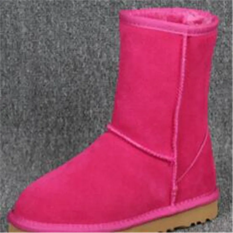 Ботильоны; женская обувь; zapatos mujer botas; обувь в австралийском стиле; женские ботинки; зимние ботинки для дождливой погоды; кожаные ботинки размера плюс; bot - Цвет: 25 rose red