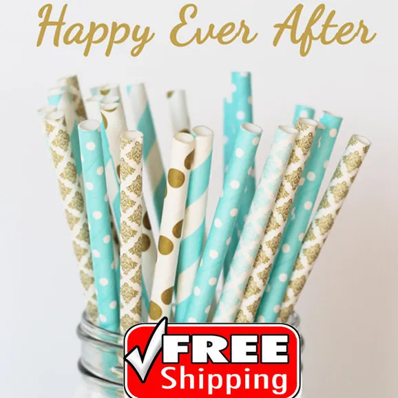 250 шт. смешанные фотообои со сказочной надписью HAPPY EVER AFTER-светильник-голубое