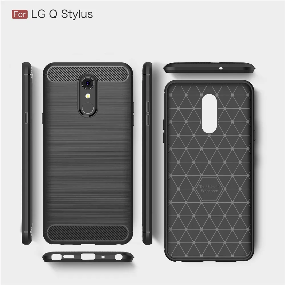 Lenuo чехол для LG Q Stylus ТПУ Мягкий углеродного волокна силиконовые матовый