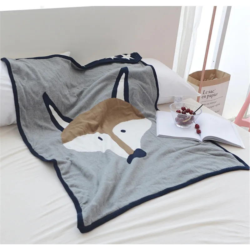 S For Bed Throw Blanket For Baby Adults,cutey Animal Fox Rabbit 90*130