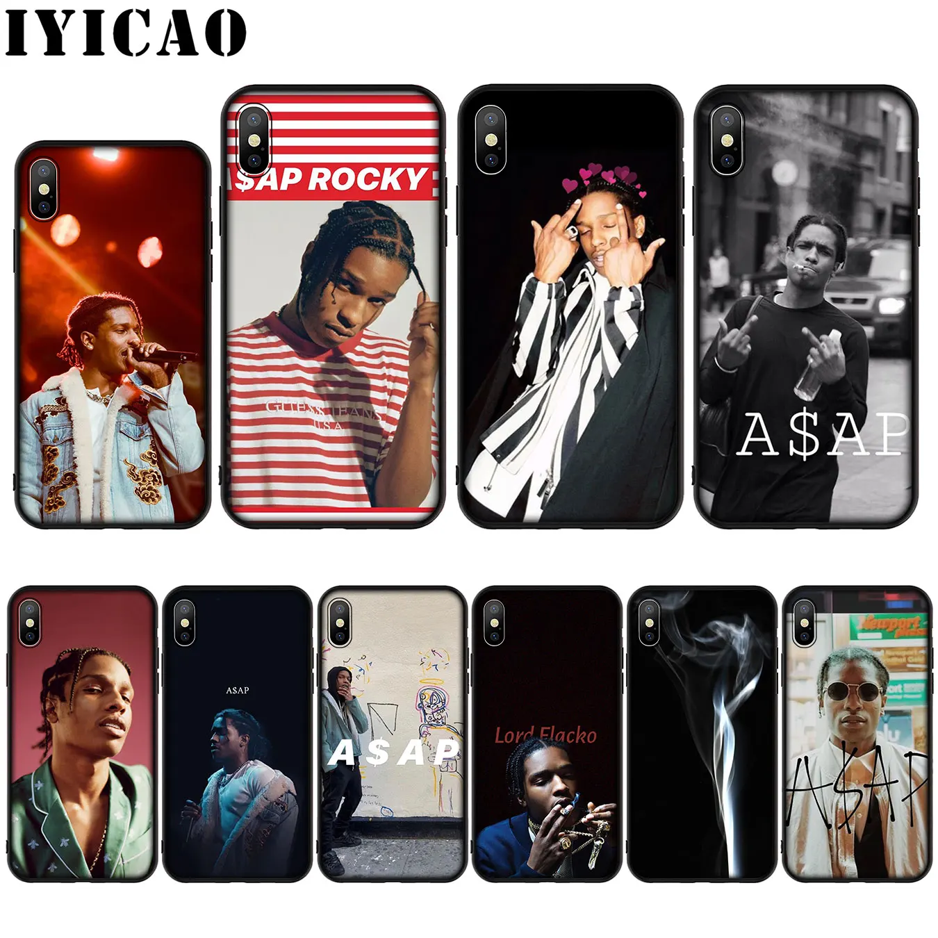 IYICAO $ AP как можно скорее Rocky Lord Flacko простой силиконовый мягкий чехол для iPhone XR X XS Max