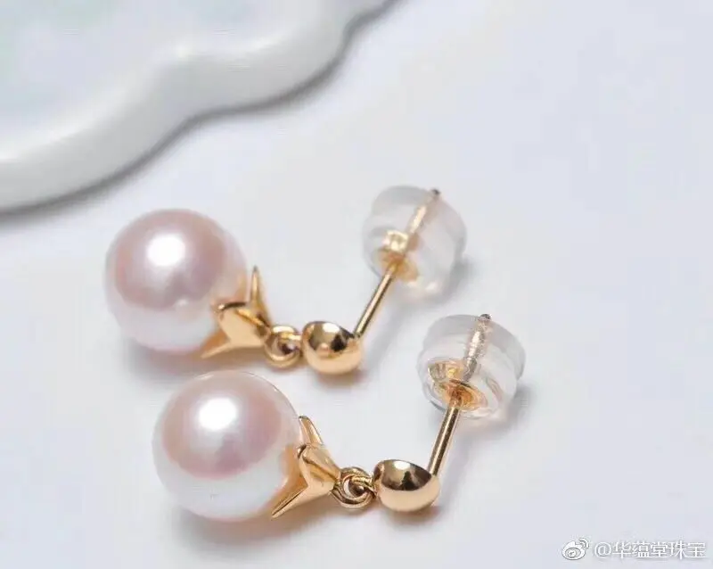 gorgeous a pair of AAA10-11mm south sea round white pearl earring 18k | Украшения и аксессуары