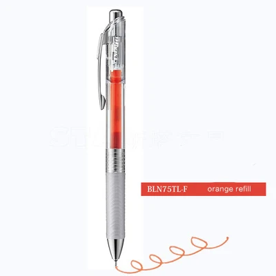 orange refill JIANWU Japan Pentel прозрачный цветной стержень сменный гелевый карандаш Ограниченная серия пресс-ручка BLN75 нейтральная ручка kawaii школьные принадлежности 0,5 мм - Цвет: orange refill