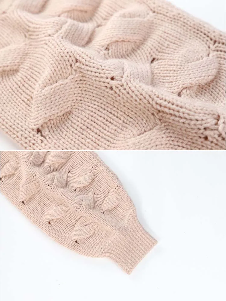 yinlinhe brown Autumn Winter loose Sweater Women Long Sleeve Twist knot Jumpers Knitted Pullovers Casual 1203 | Женская одежда
