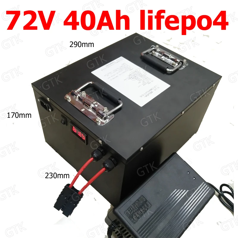 GTK водонепроницаемый литиевый 72В 40ah lifepo4 аккумулятор BMS 24S для 4000 Вт 3500 велосипед