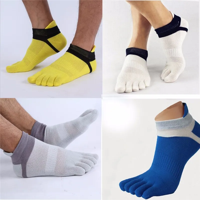 2 пары мужские спортивные носки с пятью пальцами хлопковые Дышащие мягкие