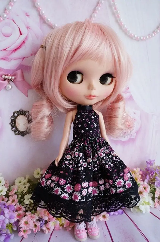 [Wamami] 89 # милое черное розовое платье Лолиты ручной работы для куклы Pullip|dress for
