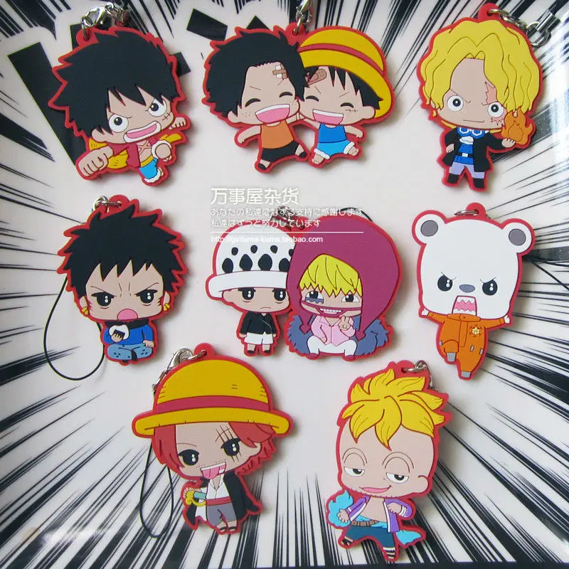 8 pcs/set Anime One Piece Figures Sabo Luffy zoro Law Marco Ace Shankusu Genuine pvc Keychain Pendant Toys Free Ship | Игрушки и хобби