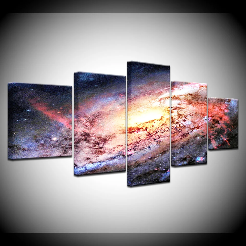5 шт. Wall Art Холст Картина HD с принтом Вселенной Блестящий Galaxy украшения дома Плакат
