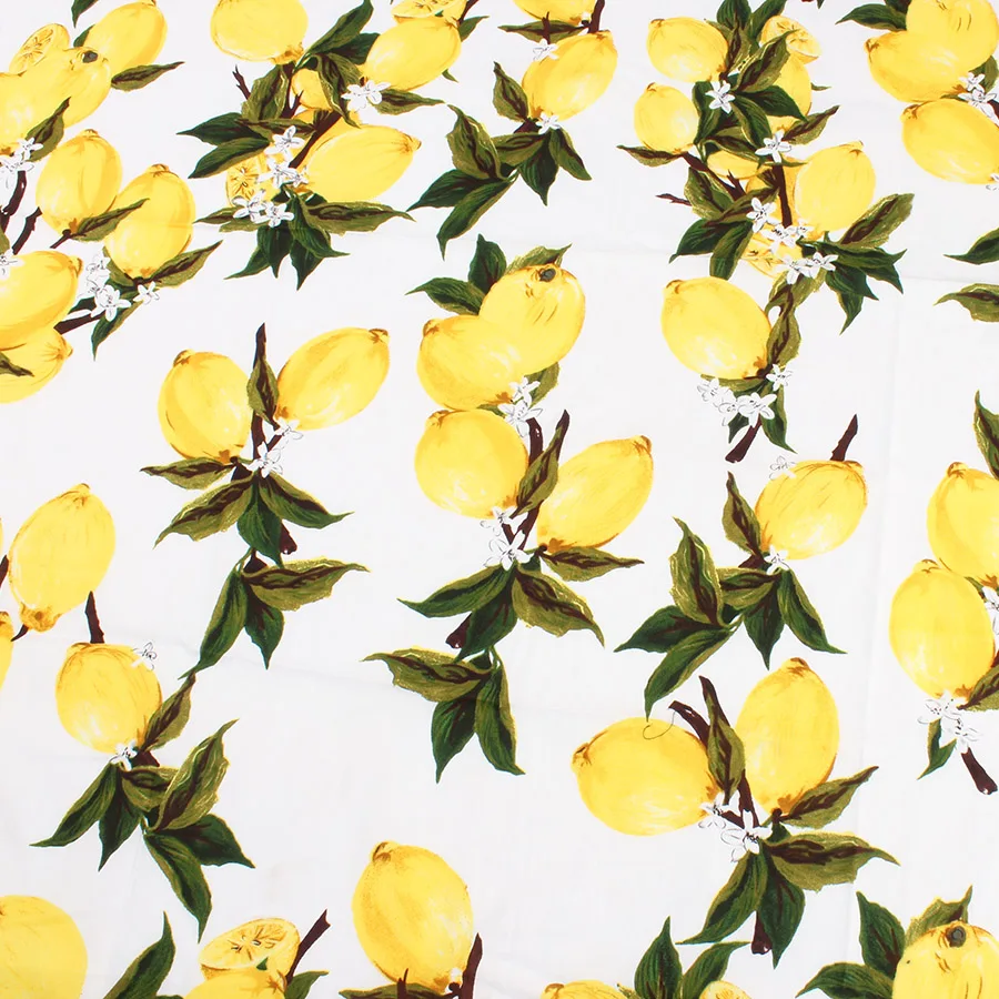 100% хлопчатобумажная ткань поплин с принтом лимона для женщин детская одежда