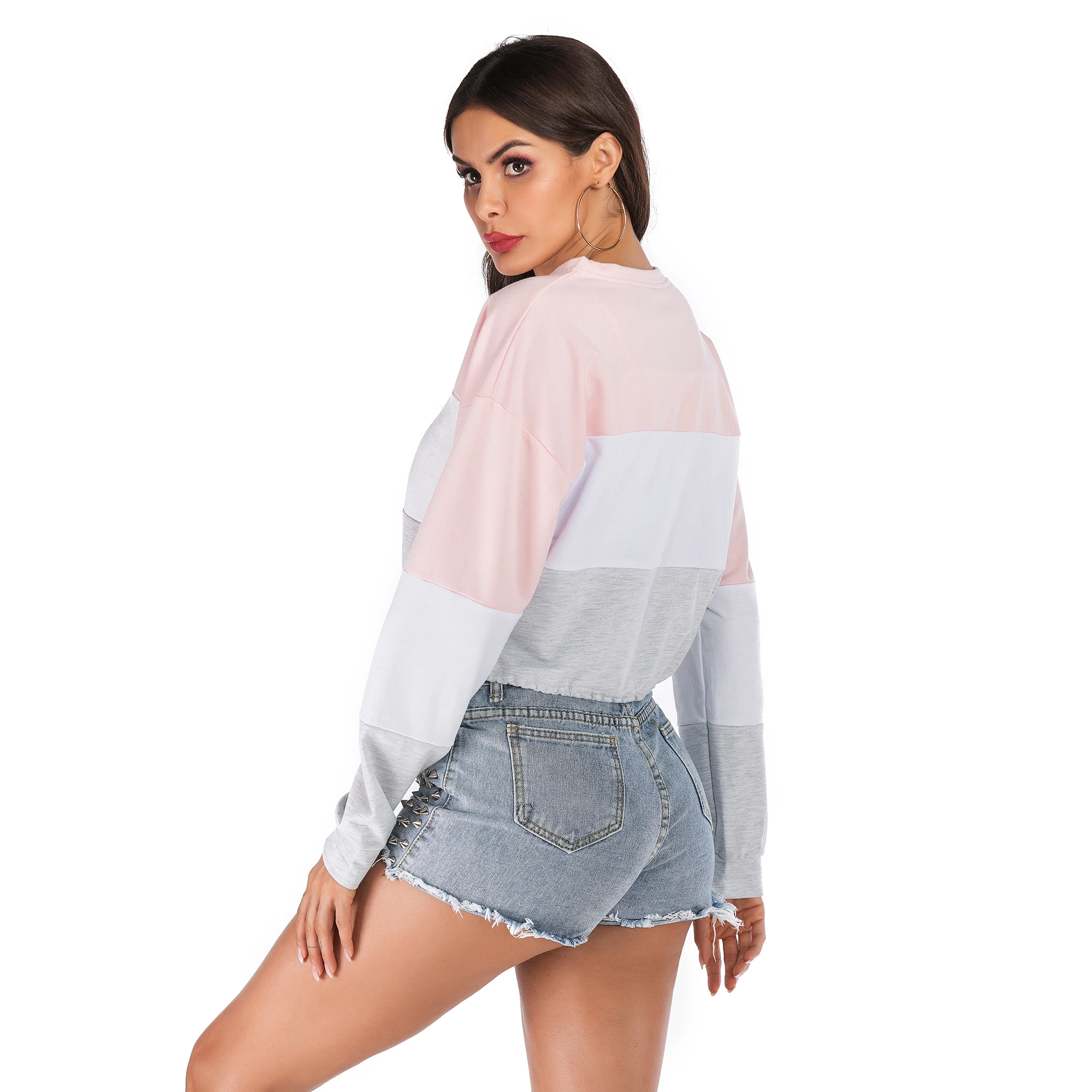 

2019 New Classical Autumn O Neck Long Sleeves Loose Pullovers Ladies Hoodies