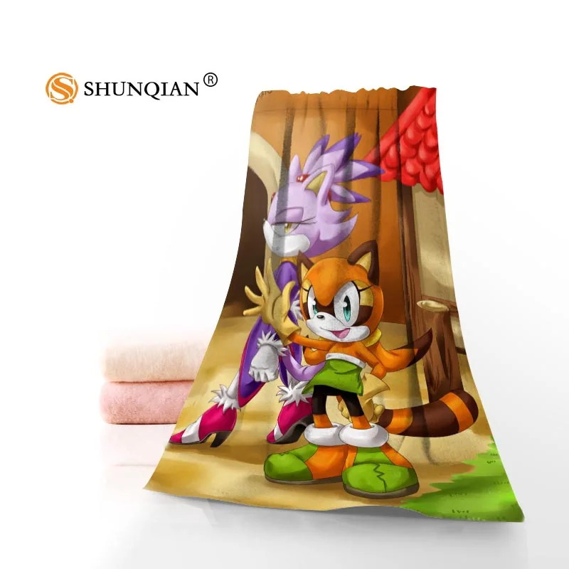 Новые пользовательские Sonic полотенце с ежом печатных хлопок лицо/банные полотенца из микрофибры Ткань для детей Мужчины Женщины полотенце для душа s A8.8 - Цвет: 3