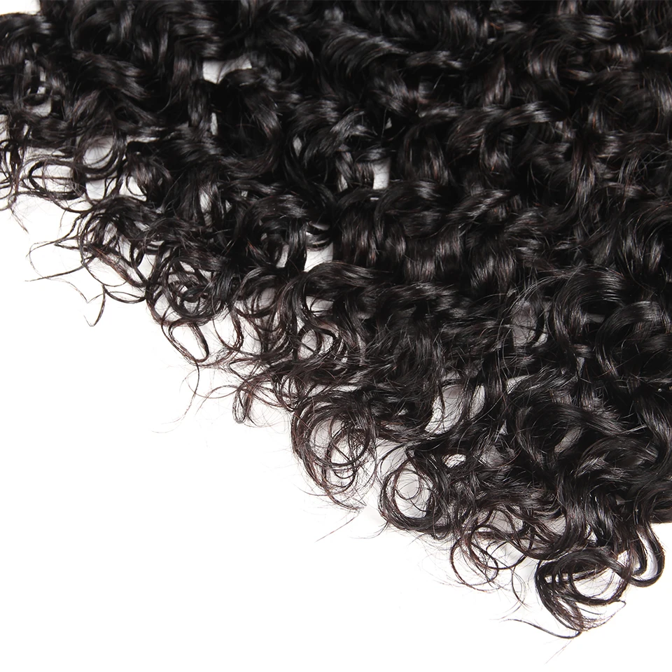 

Sleek Peruvian Hair Bundles Water Wave Hair 3 Bundle Deals Non Remy Human Hair Extensions Natural Black Free Shipping